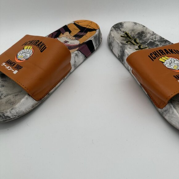 Ichiraku Ramen Shop Naruto Slide Sandals Mens Size 8 Orange Gray Anime-Inspired - Picture 3 of 8